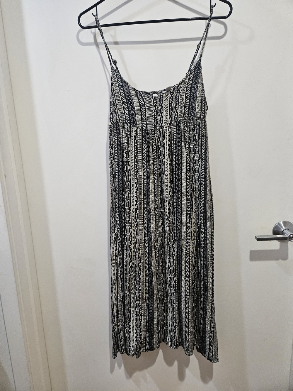 Ecote Black & White Striped Spaghetti Strap Midi/Maxi Dress